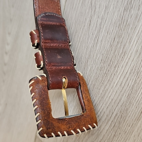 Genuine Leather Western Belt with Edged Stitch Detailing - Picture 7 of 14